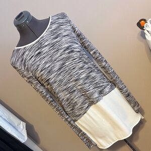 White House Black Market Monochrome Long Sleeve Top